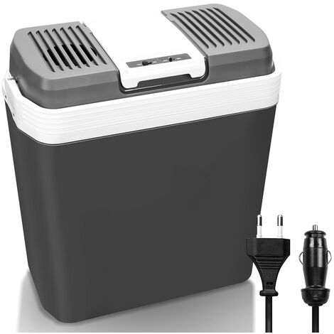 Hengda Glacière électrique 24L portable thermoélectrique A++ 12V 230V maintien froid & chaud Voiture et Camping noir - Gris