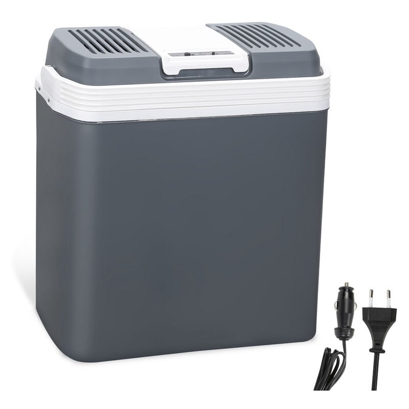 Glacière Electrique Portable Gris Capacité 24L Connecteur 12/230V Refroidissement jusqu'à 18°C sous la température ambiante - Hengda