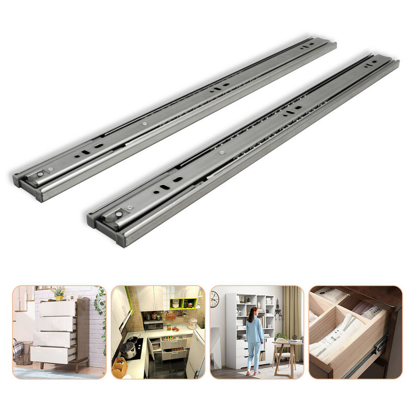 Glissières de tiroirs Coulisses pour charges lourdes softclose Coulisses à sortie totale 45mm 250mm 2X