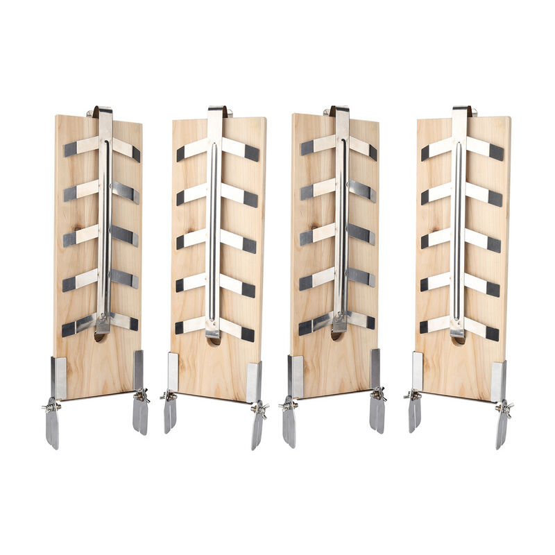 Hengda - Grille de planche en bois Planche à saumon flambée. set de 4 supports de saumon flambé avec supports très stables Acier inoxydable
