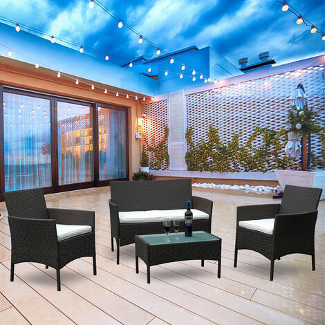 Hengda Groupe de sièges Marron Meubles de jardin Canapé de jardin Outdoor extensible Table de jardin - Marron