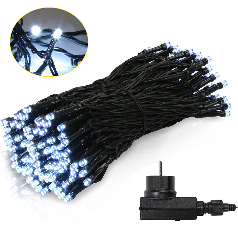 Hengda - Guirlande lumineuse led 10m 100 LEDs Décoration de Noël – Décoration pour Mariage Noël Intérieur et Extérieur Blanc Froid