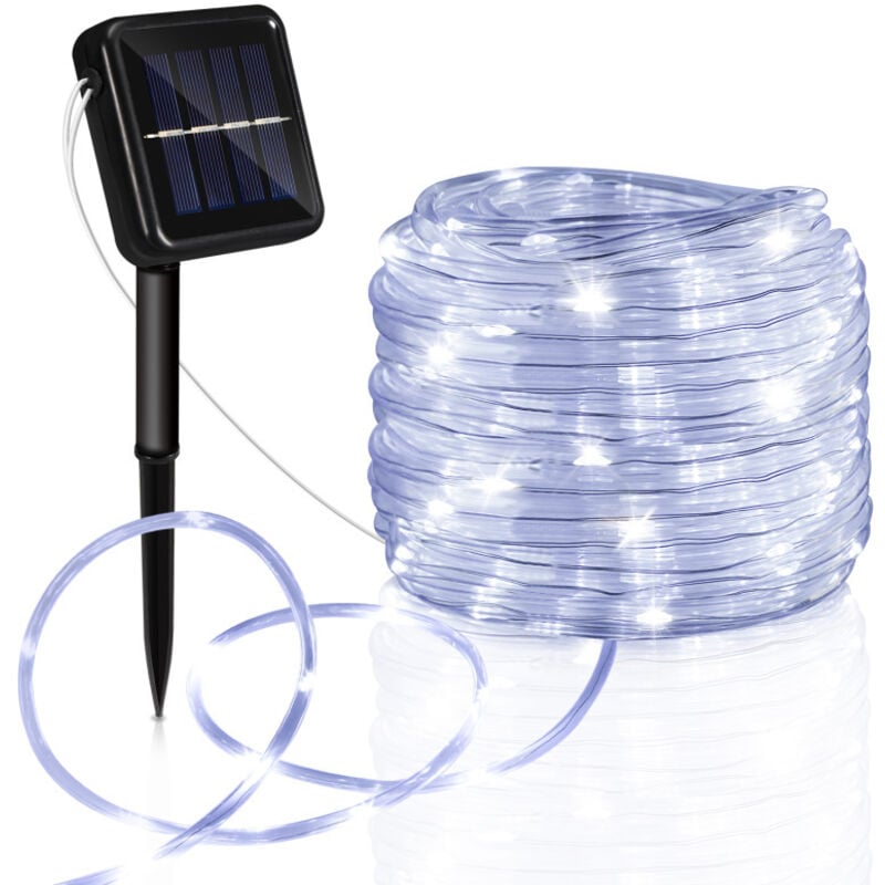 SWANEW Guirlande lumineuse Solar,Extérieur pour Jardin, Terrasse, Mariage et Fête de Noël,22M 200 LED,Blanc Froid