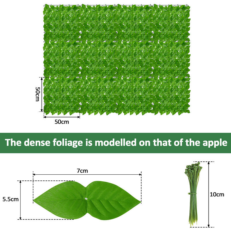 Tolletour - Haie artificiel brise-vue décoration 300cm x 100cm feuillage réaliste anti-UV.Clôture pare-vue Feuillage Habillage de mur Brise-vue Bâche