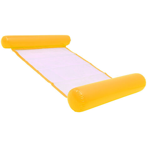 Hengda Hamaca de Agua, 4 En 3 Tumbona Hinchable Colchoneta Hinchable Plegable Flotador Piscina, Hamaca Flotante Piscina Amarillo - Amarillo