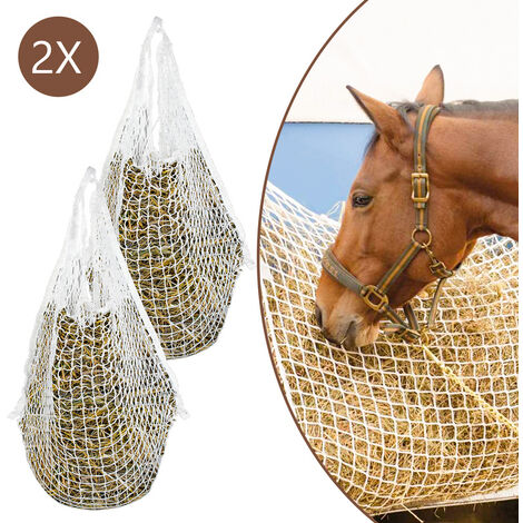 vidaXL 4x Heunetz 0,75x0,5m PP Engmaschig Futternetz Pferd Pony Heu Stall Netz 