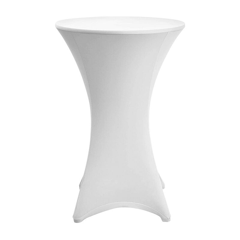 Housse blanche pour table haute pliante Ø70 Blanc - Hengda