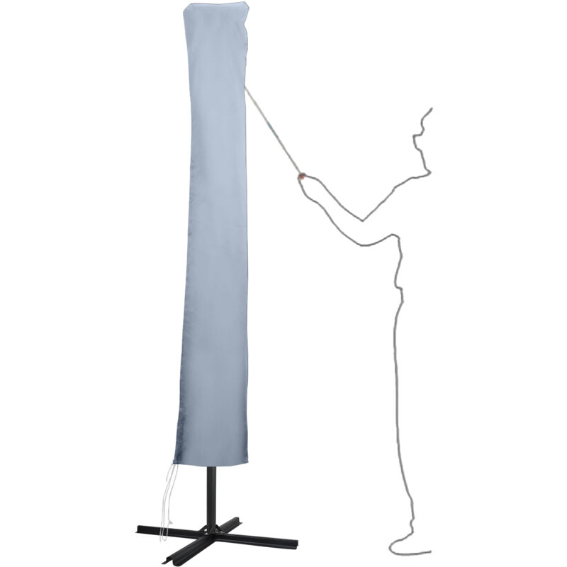 Housse de Protection - Imperméable Anti-UV - pour Parasol 1-3M - 190cm - Gris - Hengda