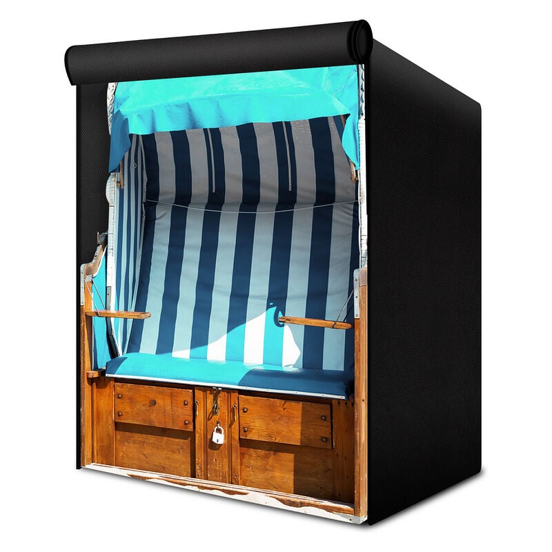 Hengda Housse de protection pour chaise de plage Bâche de couverture avec fermeture éclair XXL Oxford 600D - Noir