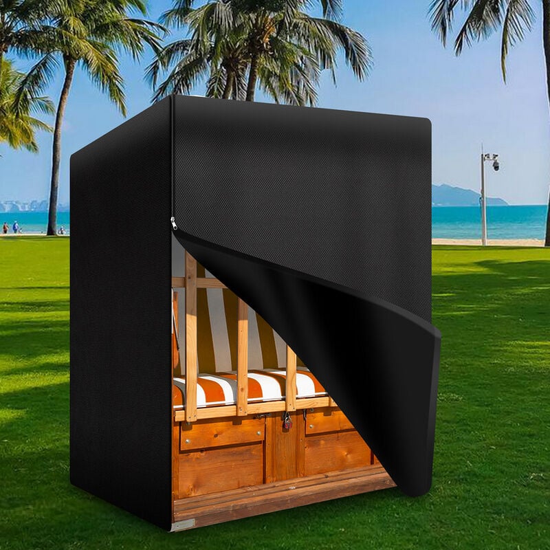 Housse de protection pour chaise de plage Bâche de couverture avec fermeture éclair xxl Oxford 600D - Noir - Hengda