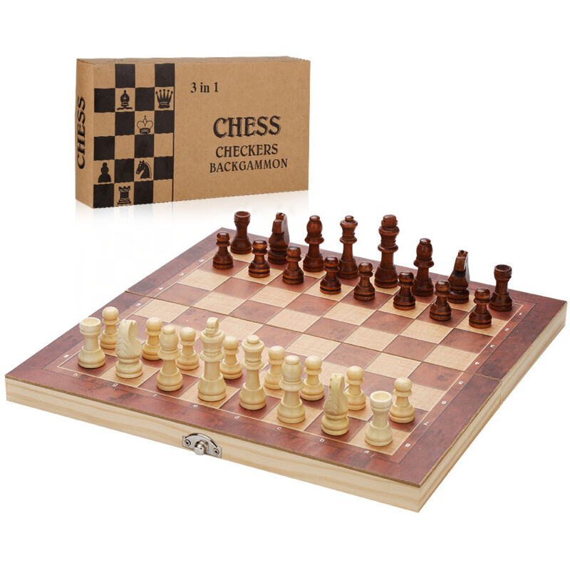 Jeu d'échecs Jeux de société pearl Bois Star wars Pièces d'échecs de voyage 3 en1 2929CM Echecs - Hengda