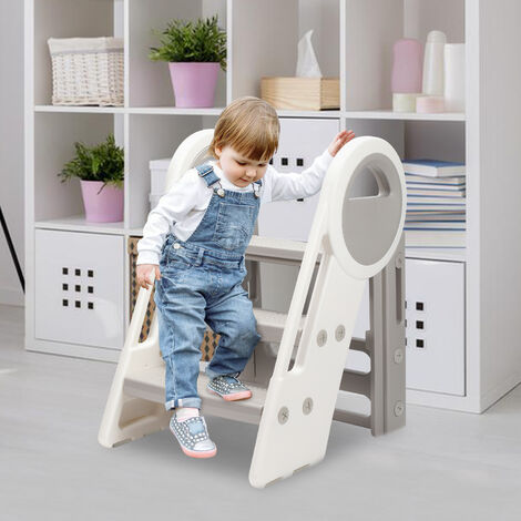 Hengda Kids Step Stool Adjustable Standing Adjustable Folding Stepladder Stools