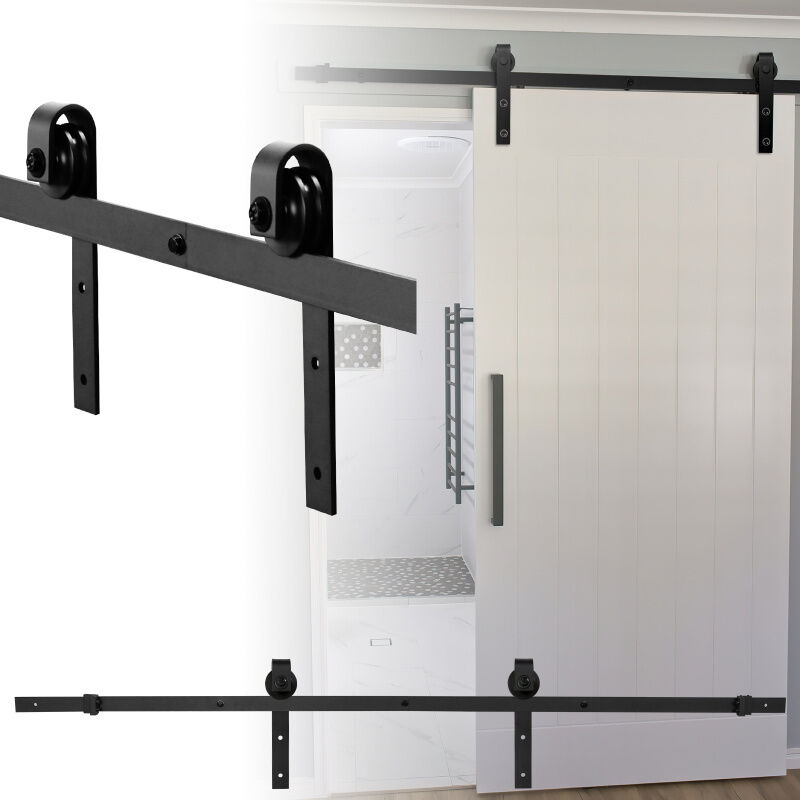 Kit de porte coulissante système coulissante Ferrure pour Système pour Portes Coulissantes avec rail de roulement Ensemble comple 152cm - Hengda