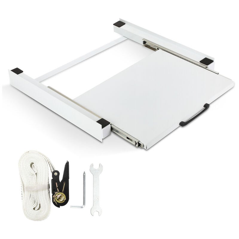 Hengda Kit de superposition cadre de connexion pour machine à laver Cadre intermédiaire Capacité de charge jusqu'à 150 kg Blanc 60x54cm