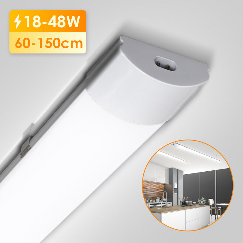 Lampe led pour locaux humides Lampe pour locaux humides blanc neutre 120 cm atelier IP65 - Hengda