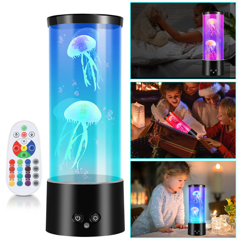 Hengda - led Méduse Veilleuse Réservoir d'eau Lampe Lave rgb Lampe Méduse Chambre Artificielle