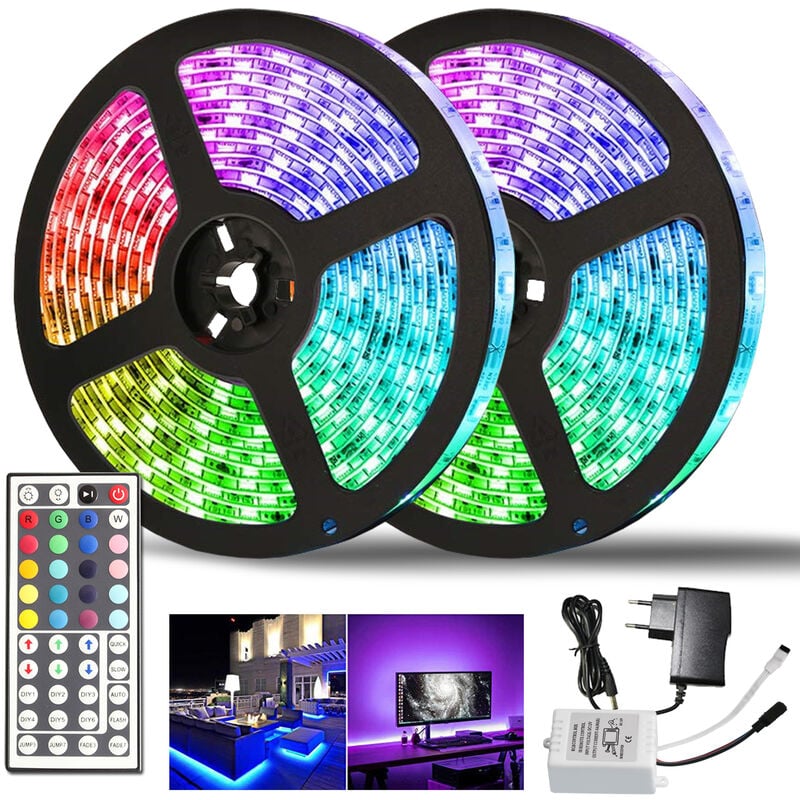 10M led Streifen set , rgb led Stripe 5050 smd, led Strip 30 LEDs, led Band Nicht wasserdicht(IP20), mit 44 Tasten Fernbedienung – rgb – Hengda | 00726505602012 10M led Streifen set , rgb led Stripe 5050 smd, led Strip 30 LEDs, led Band Nicht wasserdicht(IP20), mit 44 Tasten Fernbedienung – rgb – Hengda | 00726505602012
