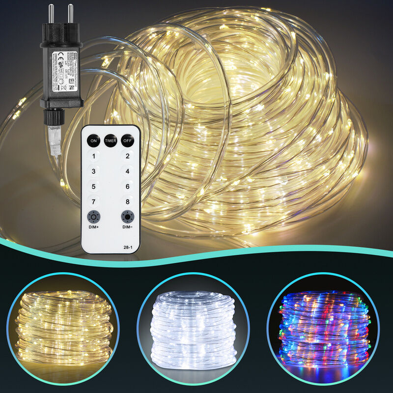 Hengda LED Tuyau lumineux extérieur/intérieur Mariage Décor Chaîne lumineuse Lampe Tuyau lumineux Blanc Chaud 10m