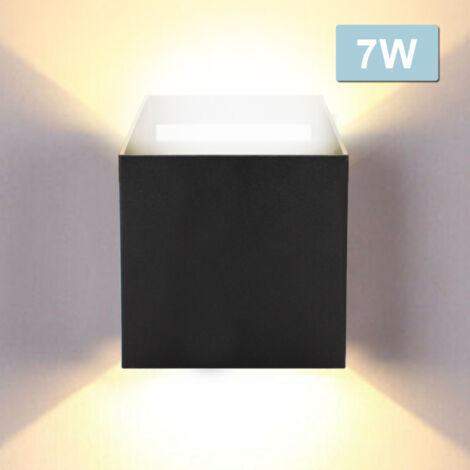 Schwarze Quadratische Wandlampe Für Außen  Up And Down Akzent