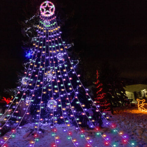 Hengda Lichterkette Baum IP44 RGB Weihnachtsdeko 310 LEDs LED Lichterkette Xmas Balkon