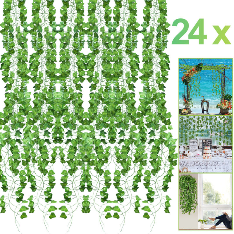 Hengda - Lierre Artificiel 24x Plantes Artificielles Guirlande Feuilles Artificielles Fausse Plante Tombante Artificielle Lierre Guirlandes Liere