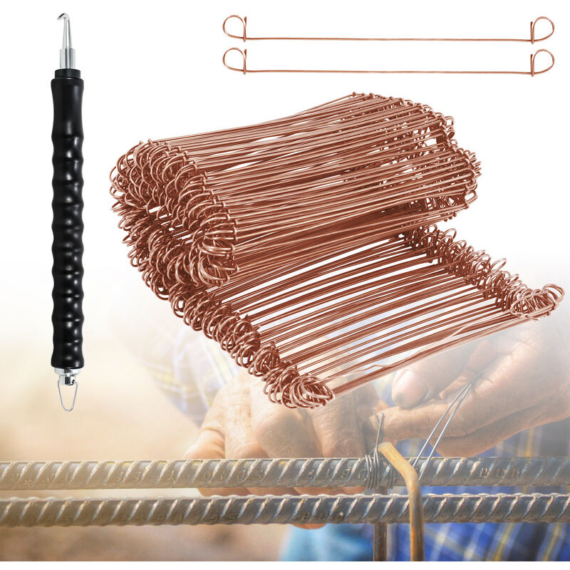 Hengda lieur automatique professionnel pour ligaturer armature metallique Fil Pour Barres D'armature Twister Crochet 1.0 x 100mm (1000 pcs)