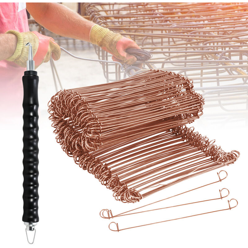 Hengda - lieur automatique professionnel pour ligaturer armature metallique Fil Pour Barres D'armature Twister Crochet 1.0 x 140mm (1000 pcs)