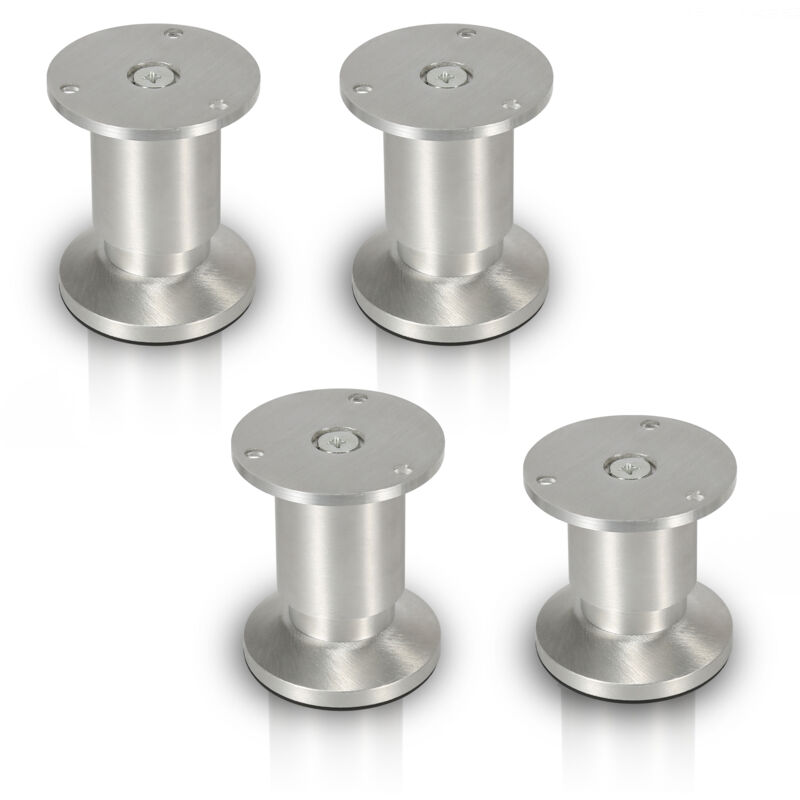 Hengda - Lot de 4 Pieds de meubles ajustable ±15mm base ronde Moderne Pieds de Armoire pour Table Hauteur 100mm
