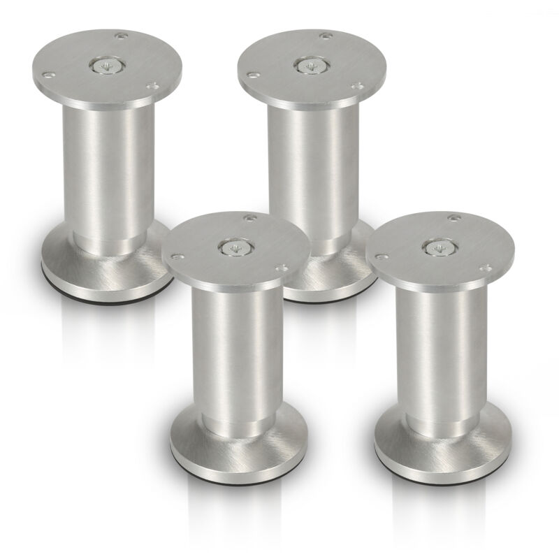 Hengda Lot de 4 Pieds de meubles ajustable ±15mm base ronde Moderne Pieds de Armoire pour Table Hauteur 150mm