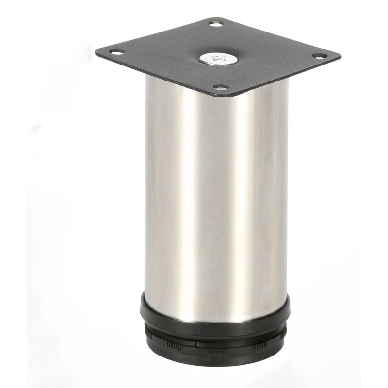 Lot de 4 Pieds de meubles ajustable ±15mm base ronde Moderne Pieds de Armoire pour Table Hauteur 60mm Inox - Hengda