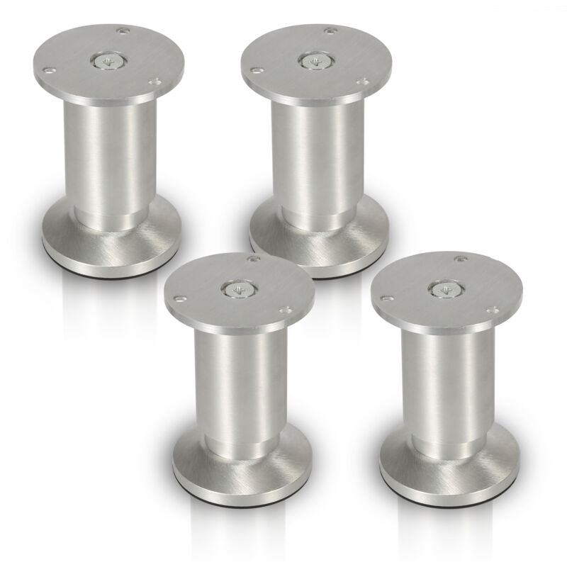 Lot de 4 Pieds de meubles ajustable ±15mm base ronde Moderne Pieds de Armoire pour Table Hauteur 120mm - Hengda