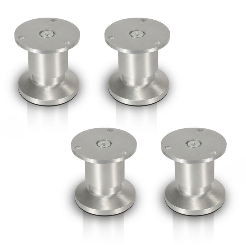 Hengda - Lot de 4 Pieds de meubles ajustable ±15mm base ronde Moderne Pieds de Armoire pour Table Hauteur 80mm