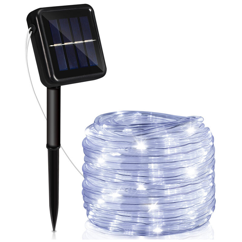 Image of Swanew - Hengda Luce di corda cablata solare Luce di corda led da giardino Luce di corda-Bianco freddo-30m