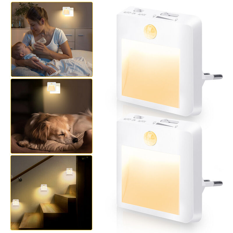Image of Hengda Luce notturna a LED con sensore di movimento e sensore di luce. luce notturna per bambini a LED per cameretta. camera da letto. garage e