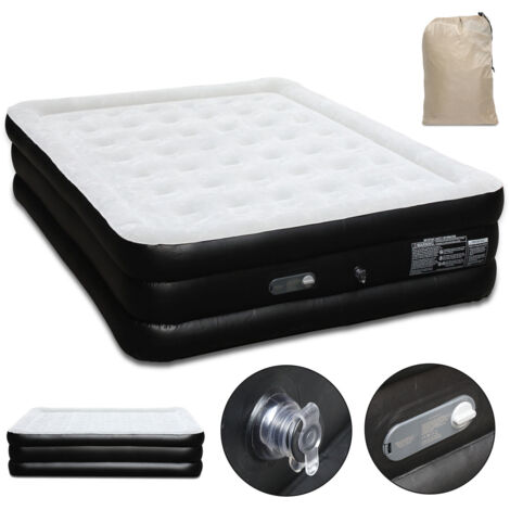 Hengda Materasso gonfiabile Autogonfiabile Letto matrimoniale Borsa da trasporto inclusa grigio nero per 2 persona 20015246cm