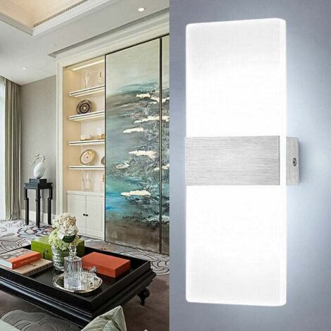 Hengda Moderne LED Außenwandleuchte IP65 Treppenhaus Flurlampe Quadratisch Up Down Deko Licht 7W Schwarz Kaltweiß - Weiß