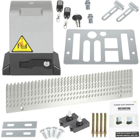 Hengda Motorización Portón 750W Corredera Eléctrica Automática Motor 220V Peso 1600 kg Portón Corredera Longitud máxima 12m por hoja Velocidad 39 ft/min Con mando a distancia + llave - Sensor infrarro