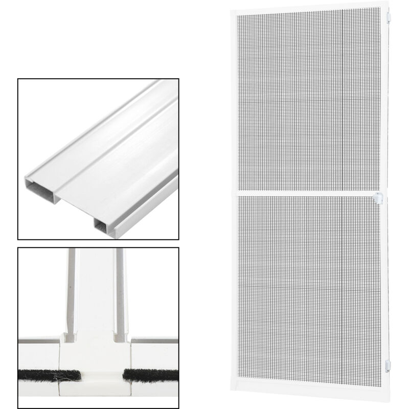 Moustiquaire Porte moustiquaire à cadre aluminium moustiquaire à gaze protection uv imperméable 120x240CM - Hengda