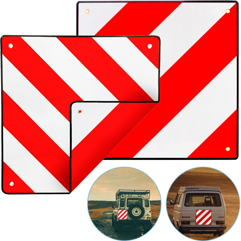 Hengda - Panneau d'avertissement Espagne & Italie Camion réfléchissant 2 en 1 remorque 50x50cm film d'avertissement