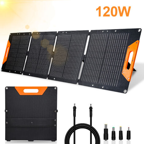 Panneau solaire portatif SolarTec 200 - 200w 18V 6.6A - 4 pans  monocristallins - Port USB A-C - Câble DC - Protec