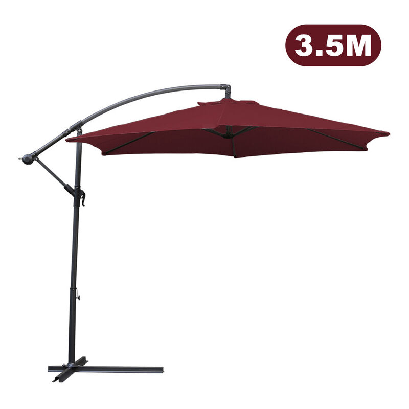Hengda - Parasol Deporté Jardin Pavillon 350 cm - Rouge