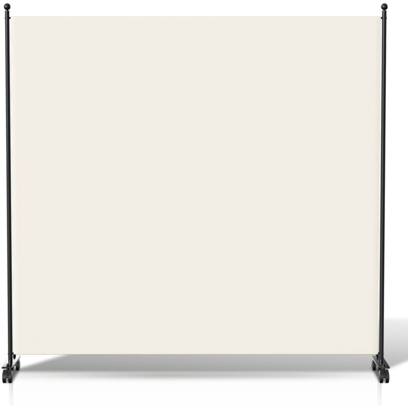 Paravent avec roulettes séparateur de pièce Cloison Paravent écran de confidentialité Écran pour Jardin Beige 187x181 cm - Hengda