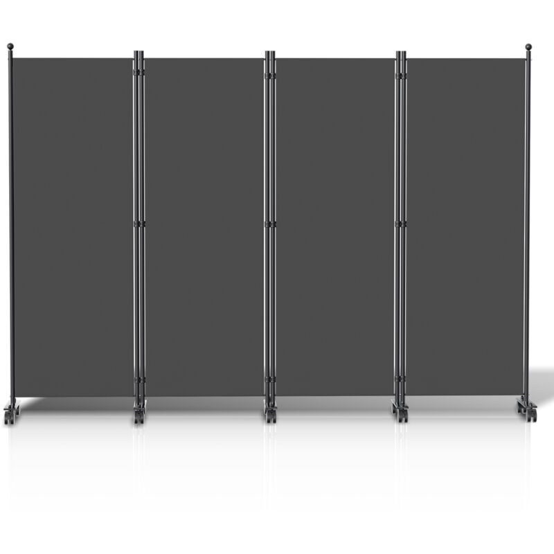 Paravent avec roulettes séparateur de pièce Cloison Paravent écran de confidentialité Écran pour Jardin Anthracite 228x181 cm - Hengda