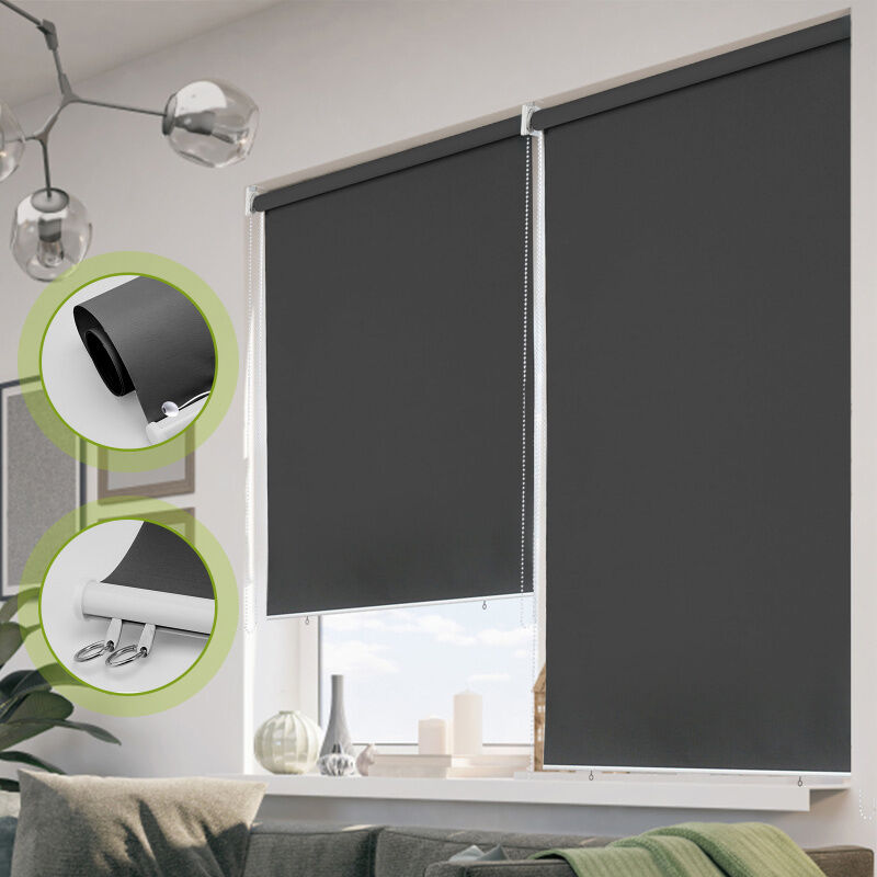 Hengda - einfeben Paravent extérieur rétractable 100x240cm gris anthracite store vertical,pour balcon et terrasse, Pare-soleil, Brise-vu.