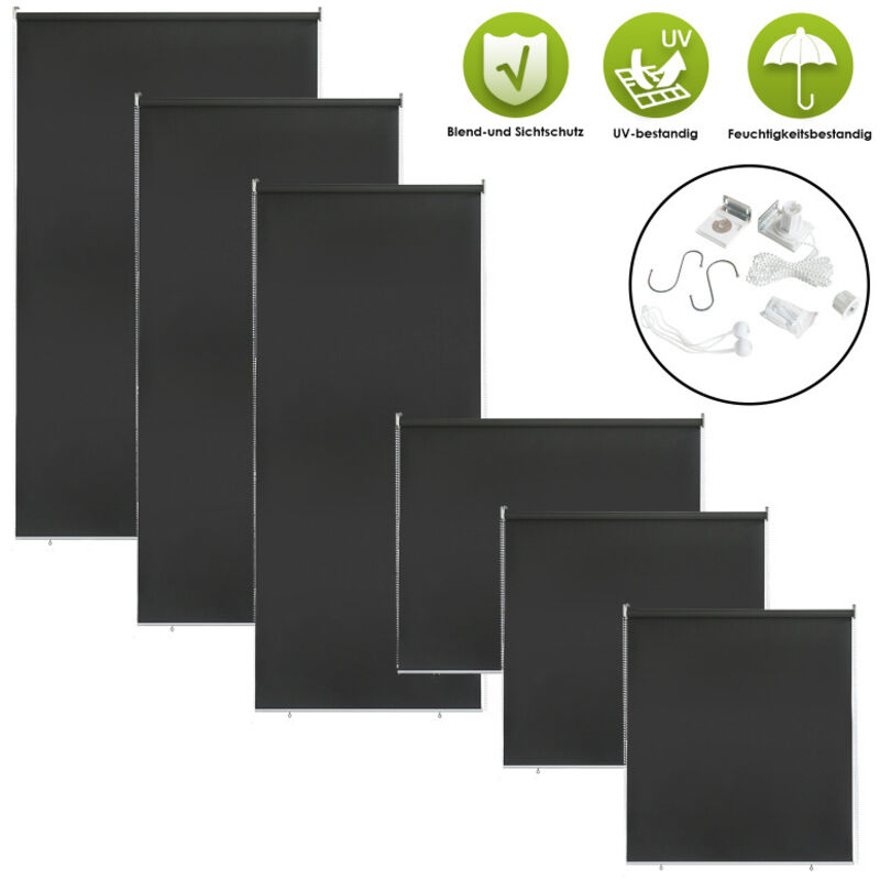 Hengda - einfeben Paravent extérieur rétractable 140x240cm gris anthracite store vertical,pour balcon et terrasse, Pare-soleil, Brise-vu.