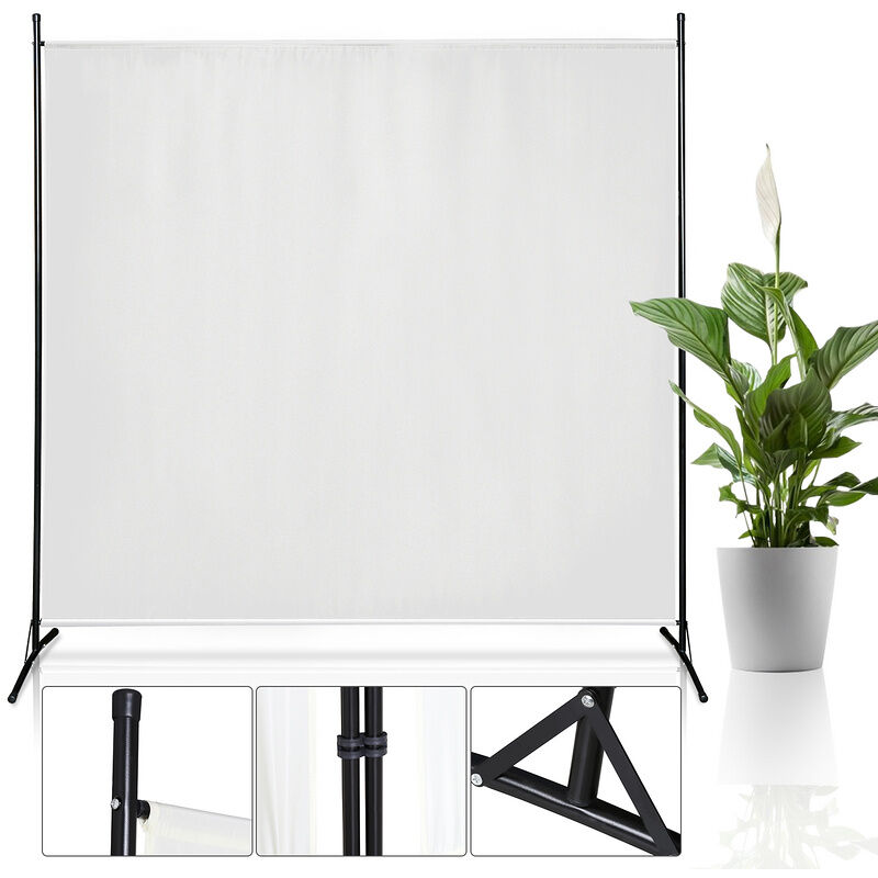 Vingo Paravent 360° Séparation de pièce rabattable Mur espagnol Terrasse Cloison 1 pièce Beige