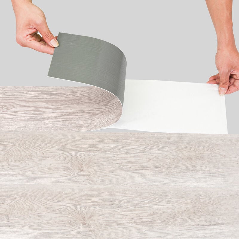 Image of Hengda - Pavimento in PVC/moquette per interni/pavimento vinilico antisdrucciolo (quercia bianca. circa 4m²)