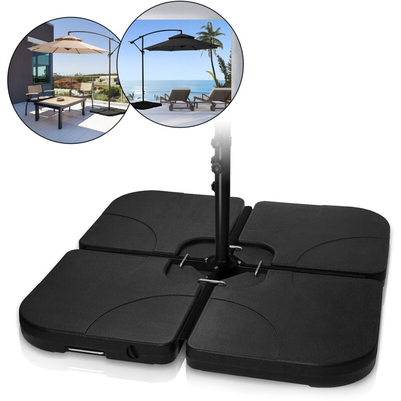 Einfeben Plaques de support de parasol 4 pièces de poids de parapluie support parapluie jusqu'à 80kg
