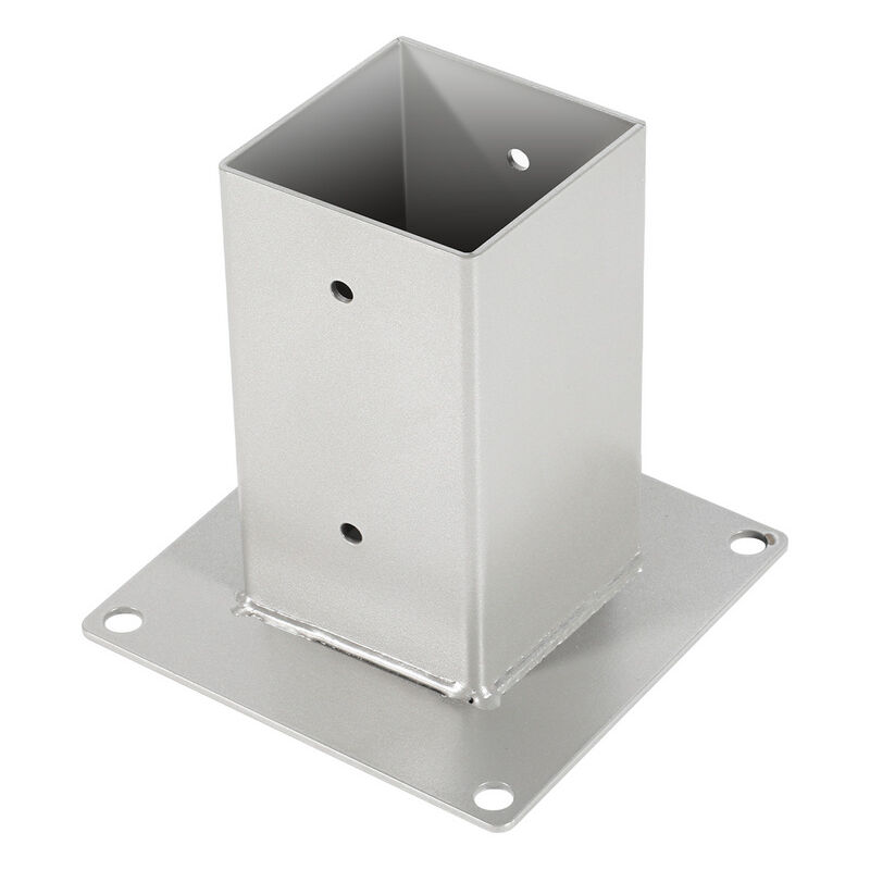 Pied de poteau carré Lot de 4 Pied de poteau à visser Porteur de clôture Pied à fixer pour poteau 80x80 mm - Hengda