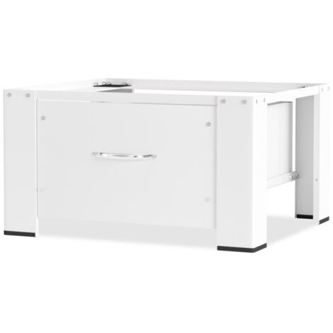 Hengda Piedistallo per lavatrice con cassetto. fino a 150 kg in acciaio bianco